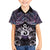 New Zealand Maori Family Matching Off The Shoulder Long Sleeve Dress and Hawaiian Shirt Poutama Pikorua Purple Paua Shell