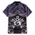 New Zealand Maori Family Matching Off Shoulder Maxi Dress and Hawaiian Shirt Poutama Pikorua Purple Paua Shell