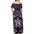 New Zealand Maori Family Matching Off Shoulder Maxi Dress and Hawaiian Shirt Poutama Pikorua Purple Paua Shell