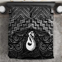 New Zealand Maori Bedding Set Poutama Manaia Black Paua Shell LT05 Black - Polynesian Pride