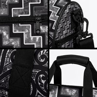 New Zealand Maori Duffle Bag Poutama Manaia Black Paua Shell LT05 - Polynesian Pride
