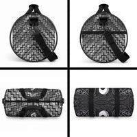 New Zealand Maori Duffle Bag Poutama Manaia Black Paua Shell LT05 - Polynesian Pride
