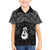 New Zealand Maori Family Matching Off The Shoulder Long Sleeve Dress and Hawaiian Shirt Poutama Manaia Black Paua Shell