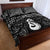 New Zealand Maori Quilt Bed Set Poutama Manaia Black Paua Shell