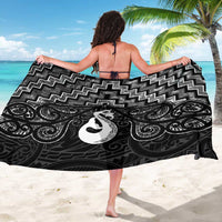 New Zealand Maori Sarong Poutama Manaia Black Paua Shell LT05 - Polynesian Pride