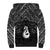 New Zealand Maori Sherpa Hoodie Poutama Manaia Black Paua Shell