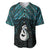 New Zealand Maori Baseball Jersey Poutama Manaia Turquoise Paua Shell