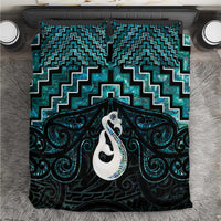 New Zealand Maori Bedding Set Poutama Manaia Turquoise Paua Shell LT05 Turquoise - Polynesian Pride