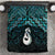 New Zealand Maori Bedding Set Poutama Manaia Turquoise Paua Shell