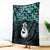 New Zealand Maori Blanket Poutama Manaia Turquoise Paua Shell