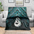 New Zealand Maori Blanket Poutama Manaia Turquoise Paua Shell