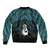 New Zealand Maori Bomber Jacket Poutama Manaia Turquoise Paua Shell