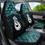 New Zealand Maori Car Seat Cover Poutama Manaia Turquoise Paua Shell