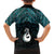 New Zealand Maori Family Matching Off The Shoulder Long Sleeve Dress and Hawaiian Shirt Poutama Manaia Turquoise Paua Shell