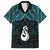 New Zealand Maori Family Matching Off Shoulder Maxi Dress and Hawaiian Shirt Poutama Manaia Turquoise Paua Shell