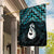 New Zealand Maori Garden Flag Poutama Manaia Turquoise Paua Shell