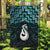 New Zealand Maori Garden Flag Poutama Manaia Turquoise Paua Shell