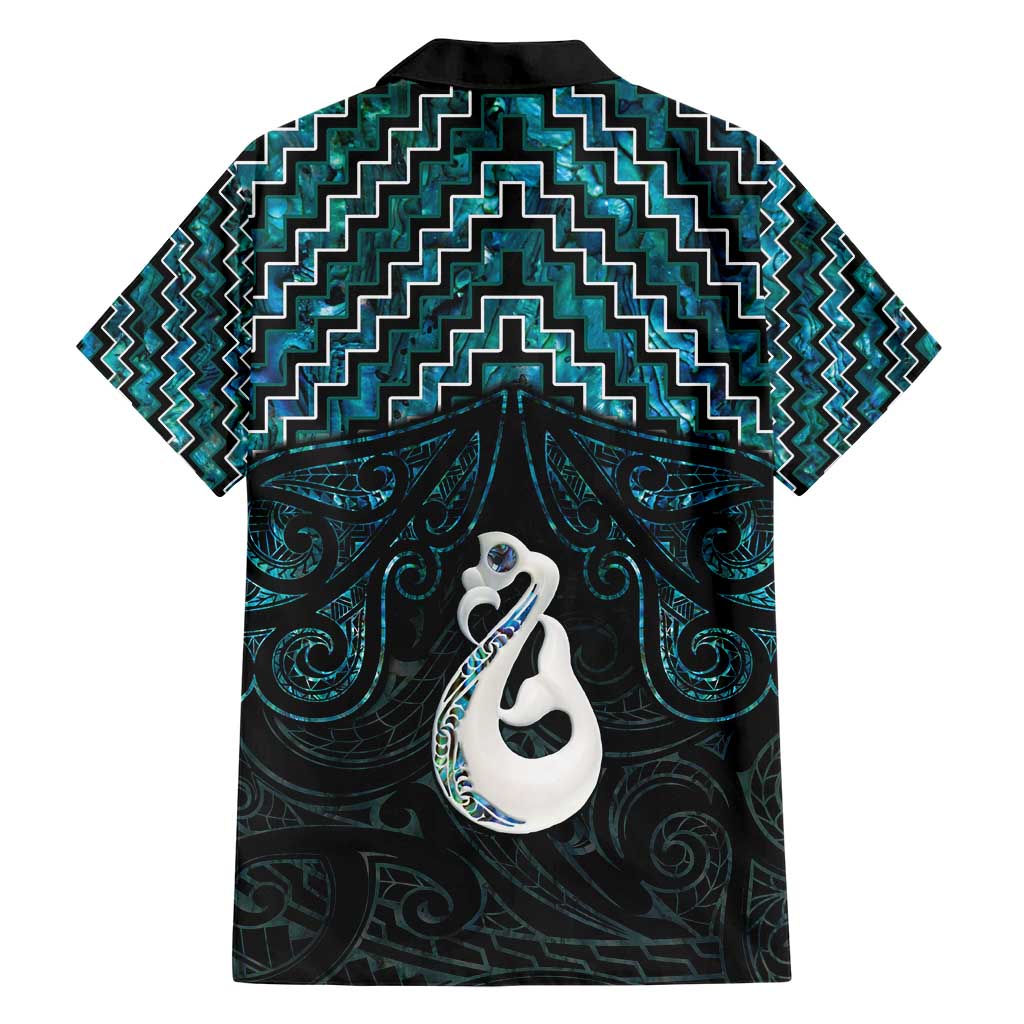 New Zealand Maori Hawaiian Shirt Poutama Manaia Turquoise Paua Shell LT05 - Polynesian Pride