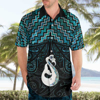New Zealand Maori Hawaiian Shirt Poutama Manaia Turquoise Paua Shell LT05 - Polynesian Pride