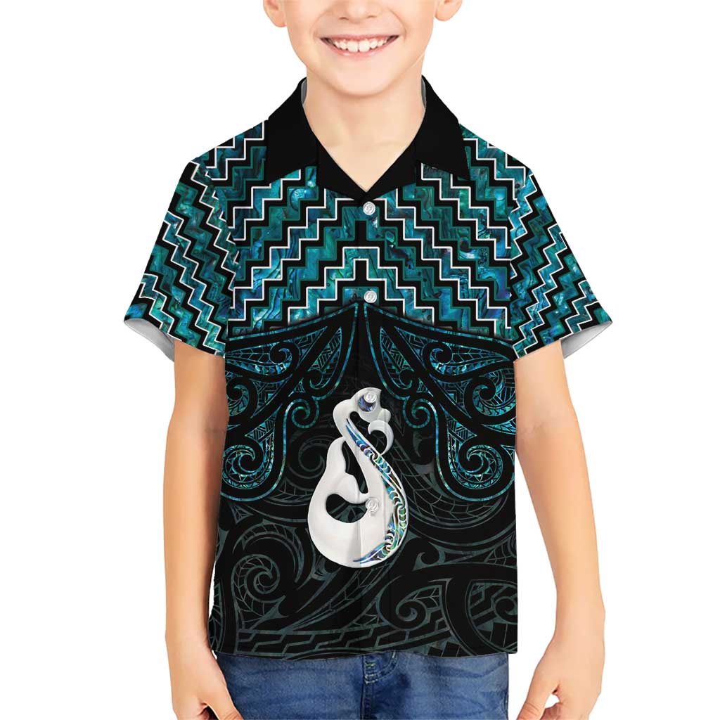 New Zealand Maori Hawaiian Shirt Poutama Manaia Turquoise Paua Shell LT05 - Polynesian Pride