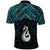 New Zealand Maori Polo Shirt Poutama Manaia Turquoise Paua Shell