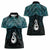 New Zealand Maori Women Polo Shirt Poutama Manaia Turquoise Paua Shell