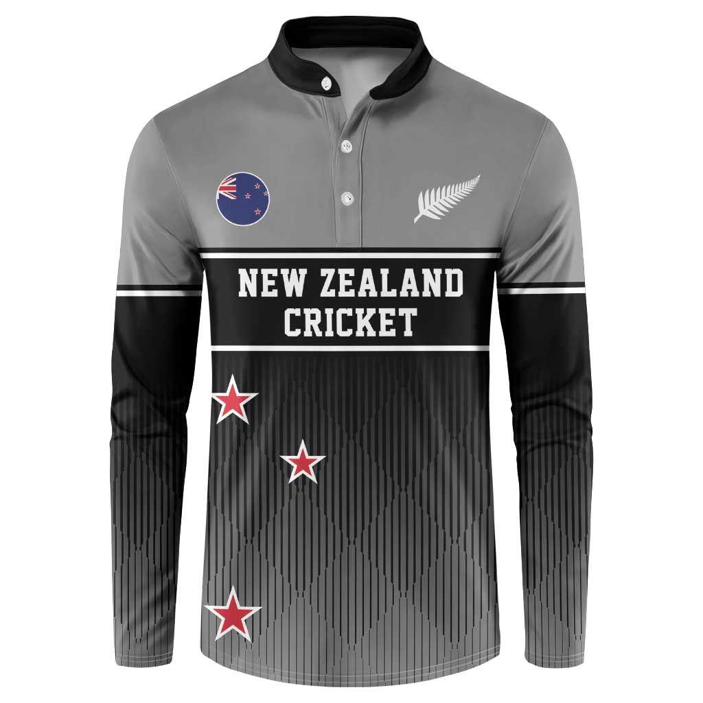 Custom New Zealand Cricket Button Sweatshirt Black Cap Unbeatable LT05 Black - Polynesian Pride