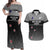 Custom New Zealand Cricket Couples Matching Off Shoulder Maxi Dress and Hawaiian Shirt Black Cap Unbeatable