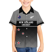 Custom New Zealand Cricket Kid Hawaiian Shirt Black Cap Unbeatable LT05 Kid Black - Polynesian Pride