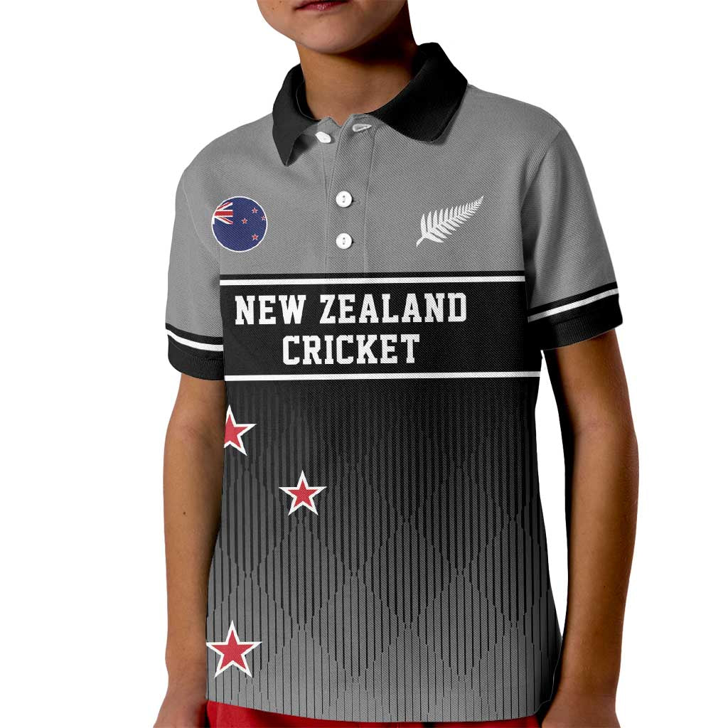 Custom New Zealand Cricket Kid Polo Shirt Black Cap Unbeatable LT05 Kid Black - Polynesian Pride