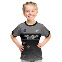 Custom New Zealand Cricket Kid T Shirt Black Cap Unbeatable LT05 Black - Polynesian Pride