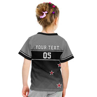 Custom New Zealand Cricket Kid T Shirt Black Cap Unbeatable LT05 - Polynesian Pride