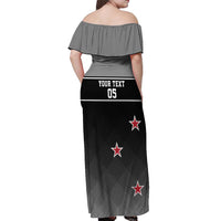 Custom New Zealand Cricket Off Shoulder Maxi Dress Black Cap Unbeatable LT05 - Polynesian Pride