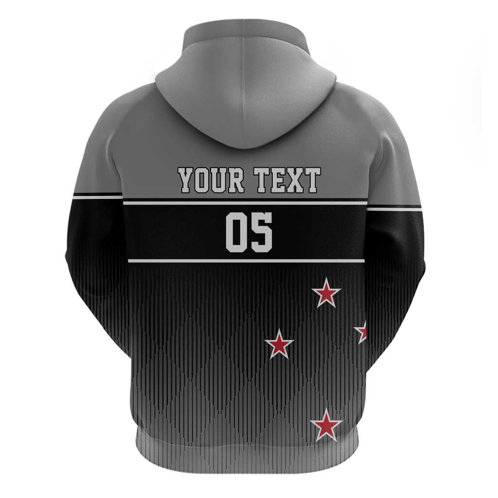 Custom New Zealand Cricket Zip Hoodie Black Cap Unbeatable LT05 - Polynesian Pride
