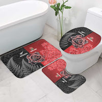 New Zealand And England Rugby Bathroom Set Red Rose Mix Maori Pattern LT05 - Polynesian Pride