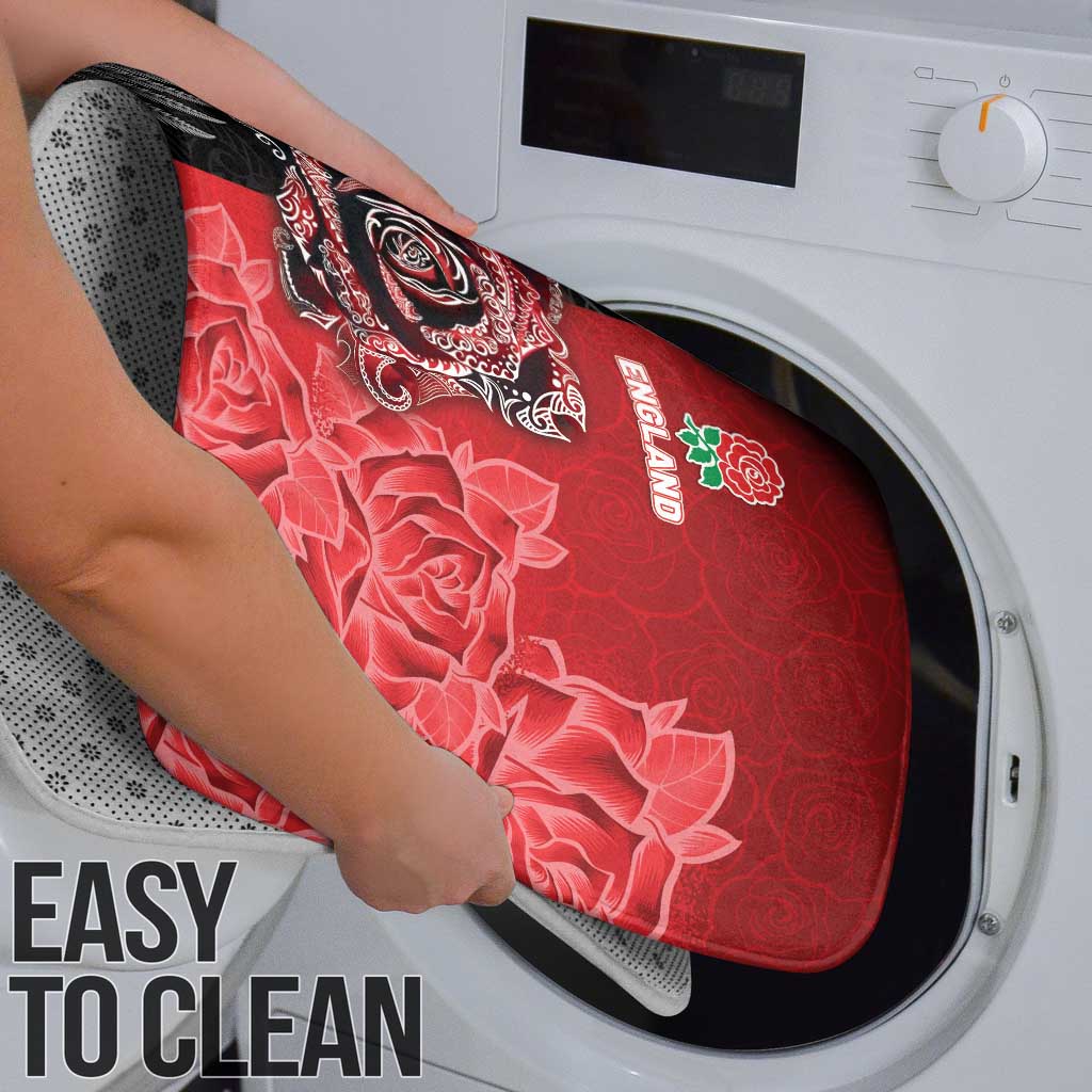 New Zealand And England Rugby Bathroom Set Red Rose Mix Maori Pattern LT05 - Polynesian Pride