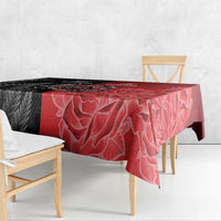 New Zealand And England Rugby Tablecloth Red Rose Mix Maori Pattern LT05 - Polynesian Pride