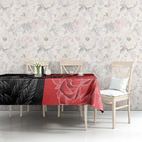 New Zealand And England Rugby Tablecloth Red Rose Mix Maori Pattern LT05 - Polynesian Pride