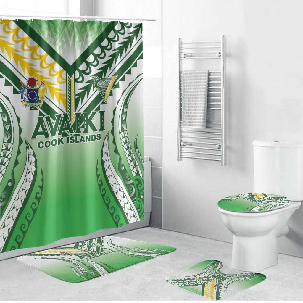 Cook Islands Avaiki Rugby Bathroom Set Go Champions LT05 Bathroom Set (4 pcs) Green - Polynesian Pride