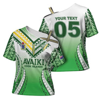 Custom Cook Islands Avaiki Rugby Cross Shoulder Shirt Go Champions LT05 - Polynesian Pride