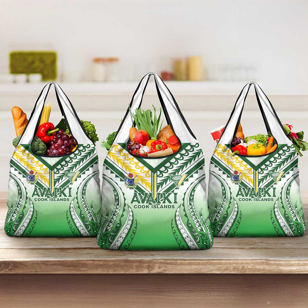 Cook Islands Avaiki Rugby Grocery Bag Go Champions LT05 3-pack One Size Green - Polynesian Pride