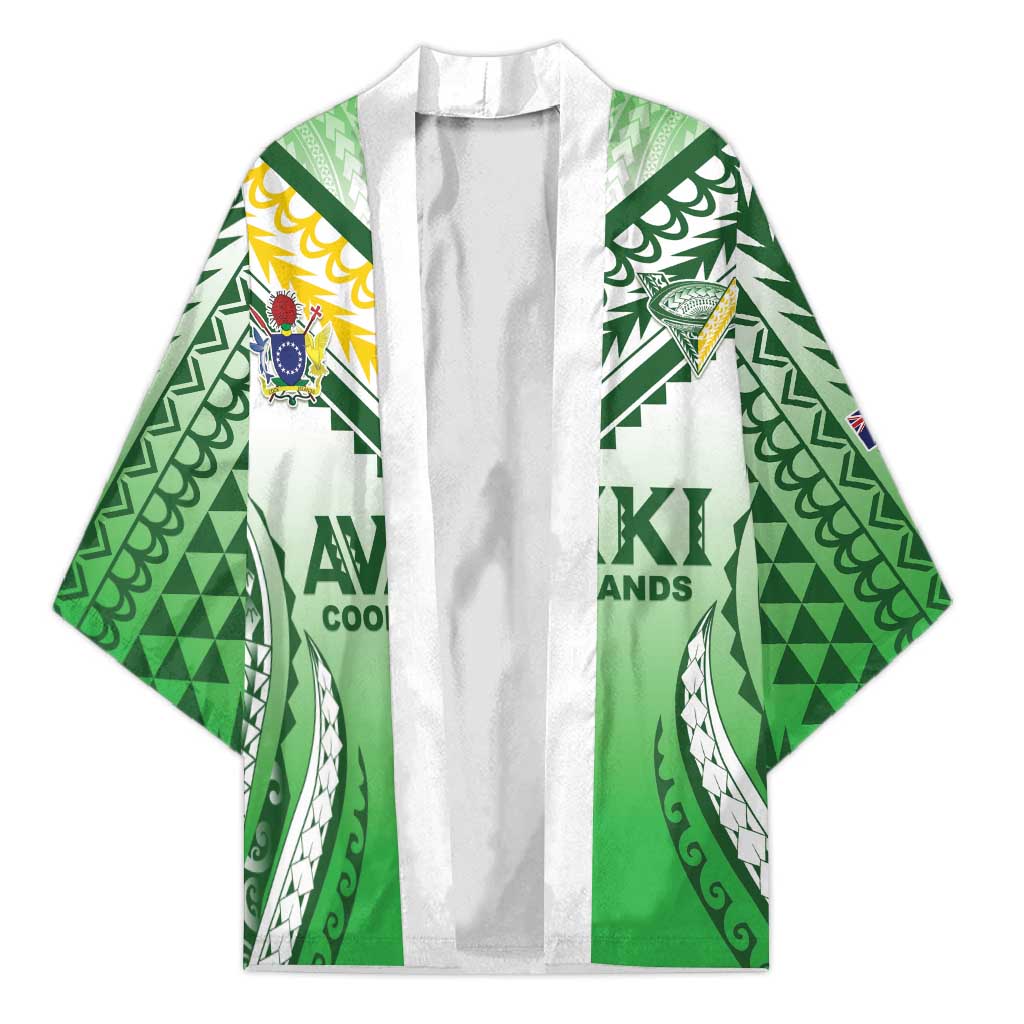 Custom Cook Islands Avaiki Rugby Kimono Go Champions LT05 Unisex Green - Polynesian Pride