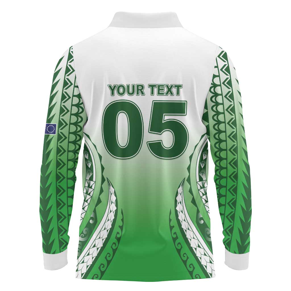 Custom Cook Islands Avaiki Rugby Long Sleeve Polo Shirt Go Champions LT05 - Polynesian Pride