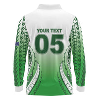 Custom Cook Islands Avaiki Rugby Long Sleeve Polo Shirt Go Champions LT05 - Polynesian Pride