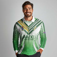 Custom Cook Islands Avaiki Rugby Long Sleeve Polo Shirt Go Champions LT05 - Polynesian Pride