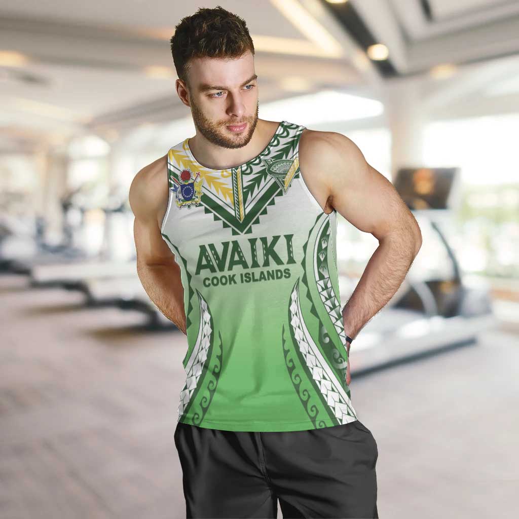Custom Cook Islands Avaiki Rugby Men Tank Top Go Champions LT05 Green - Polynesian Pride