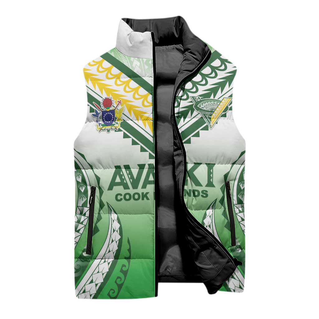 Custom Cook Islands Avaiki Rugby Sleeveless Puffer Jacket Go Champions LT05 - Polynesian Pride