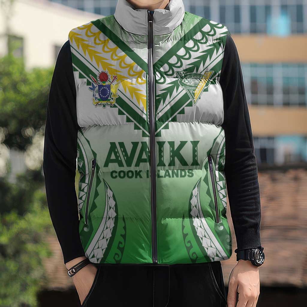 Custom Cook Islands Avaiki Rugby Sleeveless Puffer Jacket Go Champions LT05 - Polynesian Pride