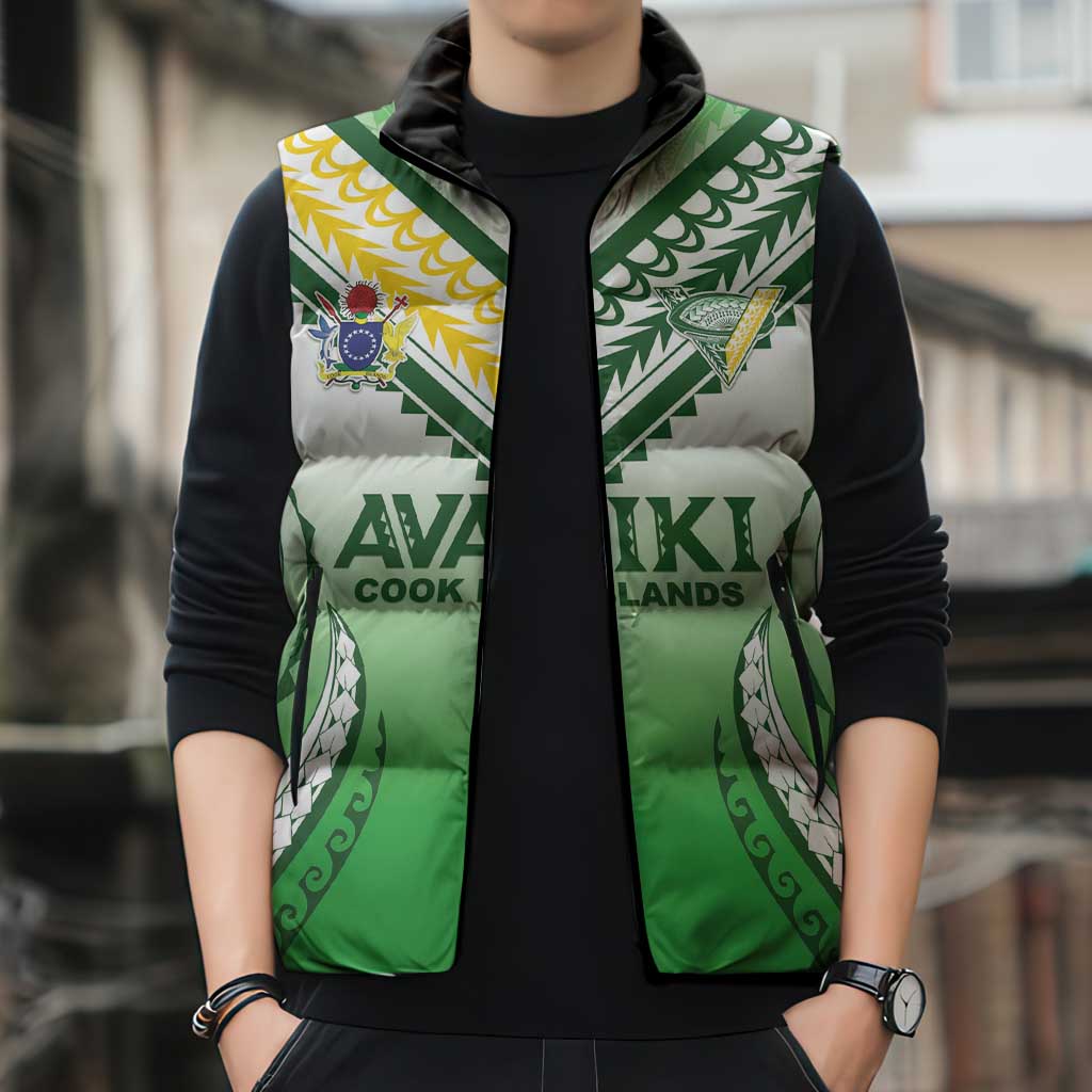Custom Cook Islands Avaiki Rugby Sleeveless Puffer Jacket Go Champions LT05 - Polynesian Pride