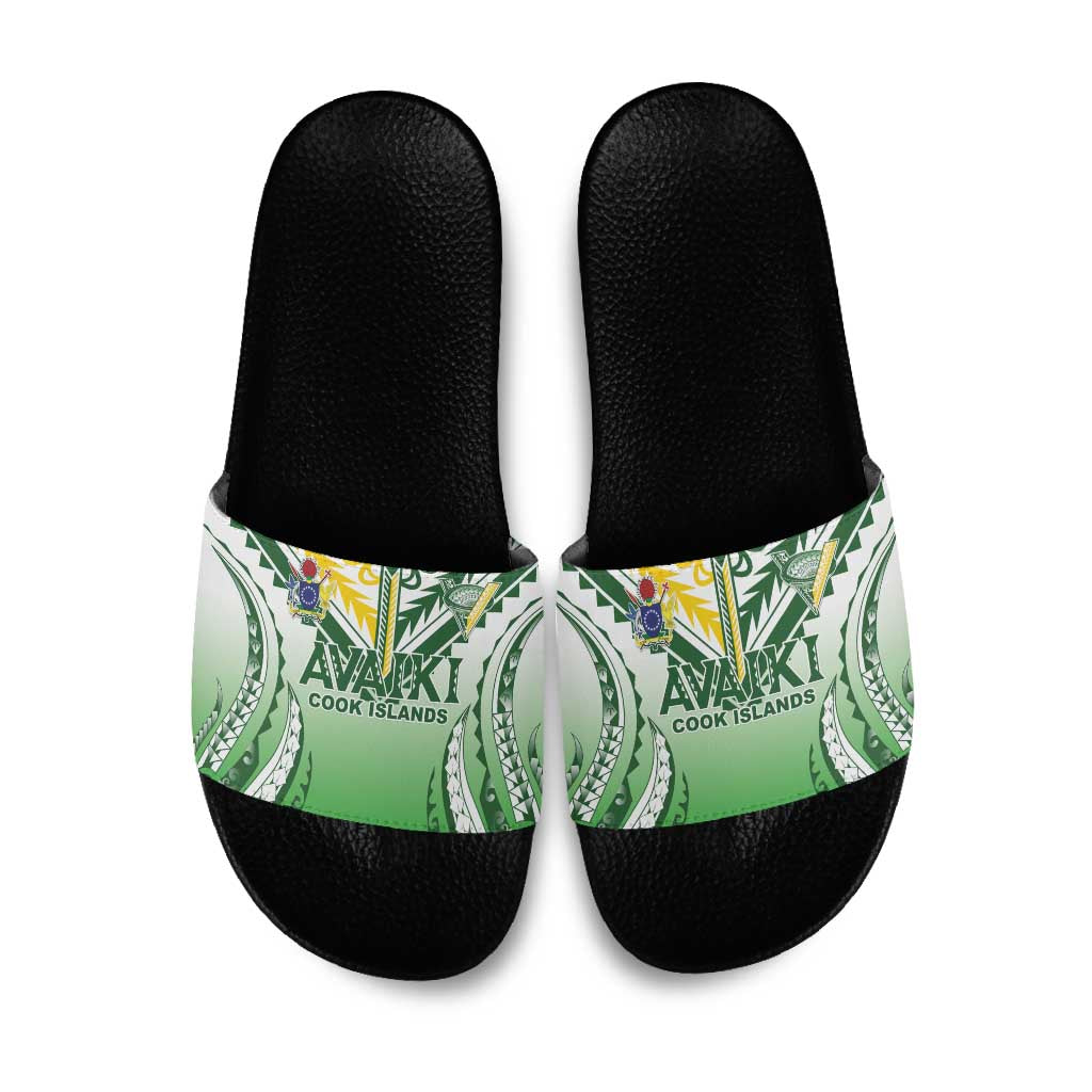 Cook Islands Avaiki Rugby Slide Sandals Go Champions LT05 Green - Polynesian Pride